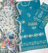 Coco by Zara 1057 – Premium 3PC Embroidered Lawn Suit | Eid Collection 2025